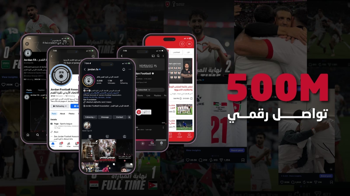 500 مليون تواصل عبر منصات الاتحاد الرقمية خلال كأس العرب